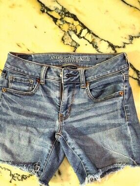 American Eagle Outfitters Distressed Light Blue Denim Super Stretch Women's